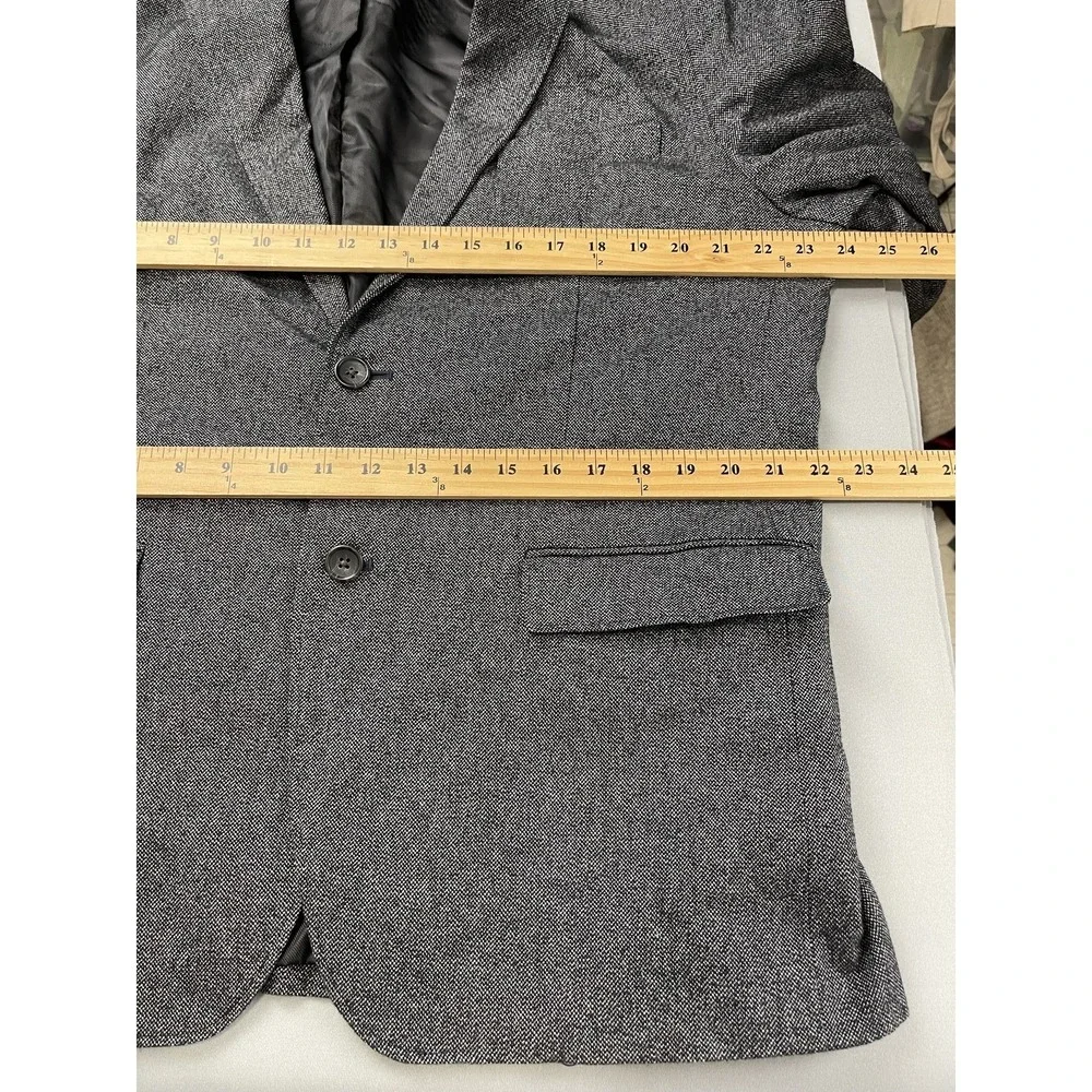 Banana Republic Mens Blazer 46R‎ Gray Tweed Fall Preppy Tailored Slim Fit Jacket